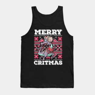 Ugly Christmas D20 Dice RPG Meme Role Play PnP Merry Critmas Tank Top